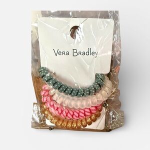 Vera Bradley Set of 4 Telephone Chord Hair ties NEW IN PACKAGE